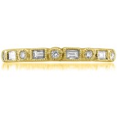 14k Yellow Gold Round & Baguette Diamond Bridal Wedding Band Ring (1/4 cttw, I-J, SI2-I1)