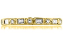 14k Yellow Gold Round & Baguette Diamond Bridal Wedding Band Ring (1/4 cttw, I-J, SI2-I1)