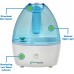 Pure Guardian H910BL Ultrasonic Cool Mist Humidifier, 14 Hrs. Run Time, 210 Sq. Ft. Coverage, Small Rooms, Quiet, Filter Free, Silver Clean Treated Tank