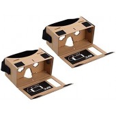 Blingkingdom - (2pcs in Pack) Cardboard Headset 3D Virtual Reality VR for Android Smart Phones iPhone + NFC and Head-Strap