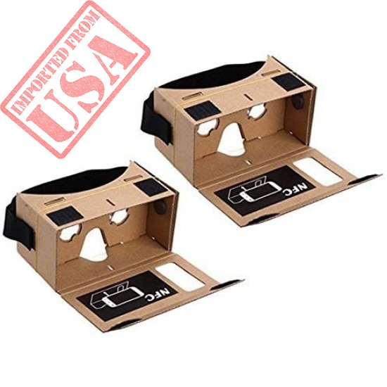 Blingkingdom - (2pcs in Pack) Cardboard Headset 3D Virtual Reality VR for Android Smart Phones iPhone + NFC and Head-Strap