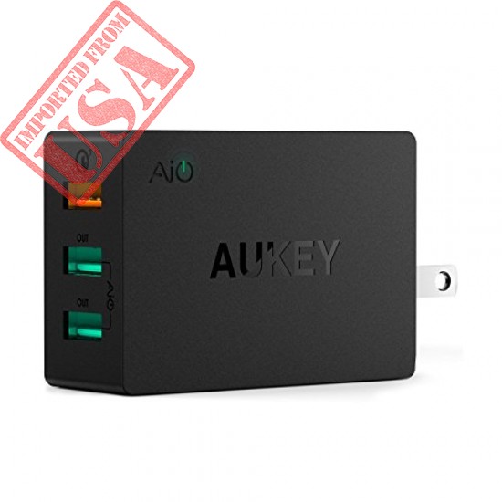 Buy Quick Charge AUKEY USB Wall Charger with 3 USB Ports & Foldable Plug Online in Pakistan