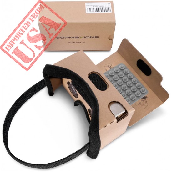 Google Cardboard,Topmaxions 3D VR Virtual Reality DIY VR Headset for 3D Movies and Games Compatible with Android & Apple Up to 6 Inch Easy Setup Machine