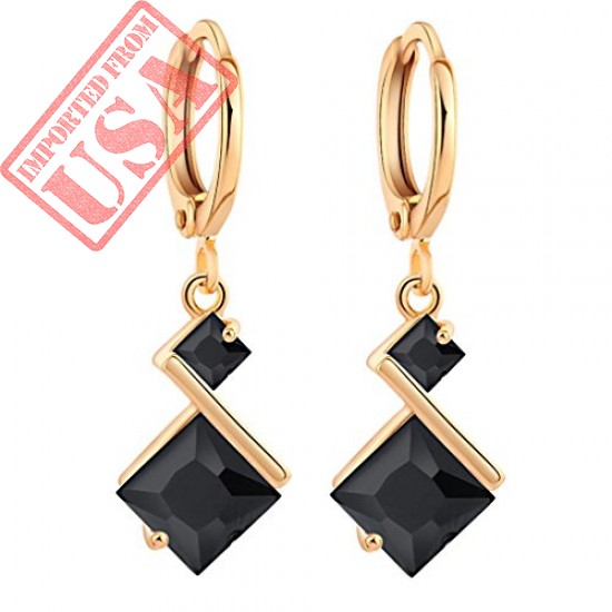 Buy 18K Gold Plated Cubic Zirconia Inlay Charming Hoop Dangle Earrings for Women by YAZILIND Imported from USA