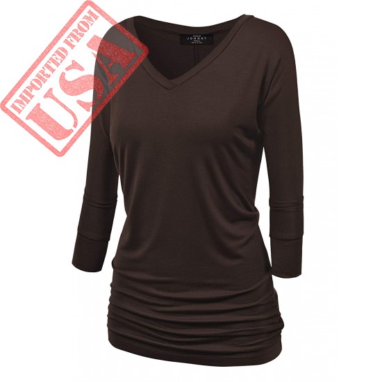 Buy online Imported Women`s V Neck Top in Pakistan