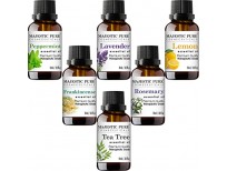MajesticPure Aromatherapy Essential Oils Set, Includes Lavender, Frankincense, Peppermint, Lemon, Tea Tree & Rosemary Oils - Pack of 6-10 ml each