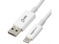 AmazonBasics USB Type-C to USB-A Male 3.1 Gen2 Cable - 3 Feet (0.9 Meters) - White