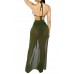 Original Kisscynest Women's Straps Cut Out Mesh Maxi Skirt Coverup Three Pieces Swimsuit sale in Pakistan