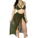 Original Kisscynest Women's Straps Cut Out Mesh Maxi Skirt Coverup Three Pieces Swimsuit sale in Pakistan