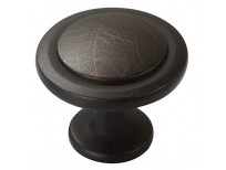 Amazer Cabinet Round Knobs, Oil Rubbed Bronze Traditional Cabinet Furniture Hardware Round Pull Knob with Random Lines - 1-1/4