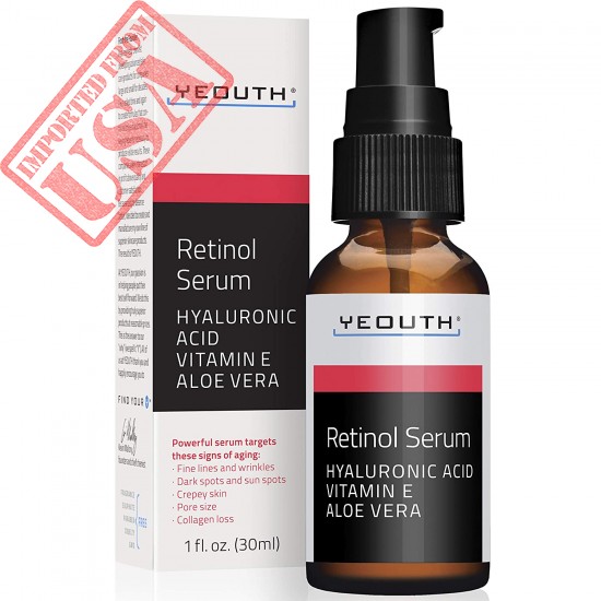 Retinol Serum 2.5% with Hyaluronic Acid, Aloe Vera, Vitamin E - Boost Collagen Production, Reduce Wrinkles, Fine Lines, Even Skin Tone, Age Spots, Sun Spots