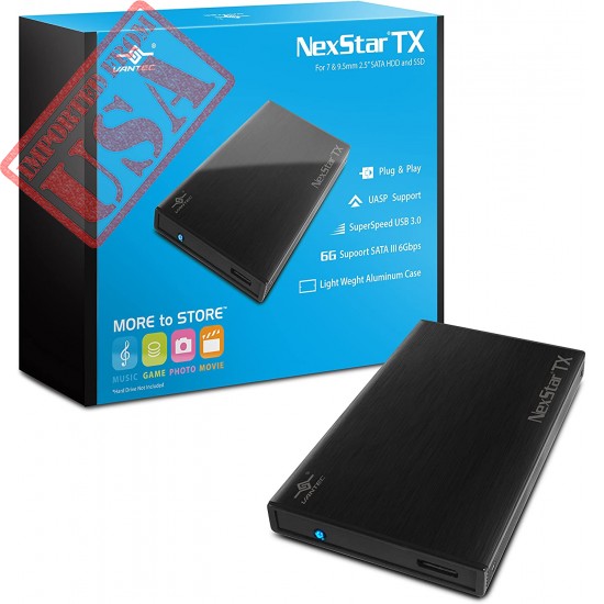 Vantec NexStar TX 2.5" USB 3.0 Hard Drive Enclosure (NST-228S3-BK) Black