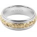 Alain Raphael 2 Tone Sterling Silver and 10k Yellow Gold 7 Millimeters Wide Wedding Band Ring