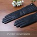 womens italian lambskin leather glove winter warm long fleece lining gloves shop online in pakistan