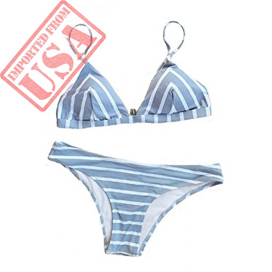 Shop online Imported Women strip printed Bikini in Pakistan 