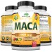 Organic Maca Root Black, Red, Yellow 150 Vegan Capsules Peruvian Maca Root Gelatinized 100% Pure Non-GMO