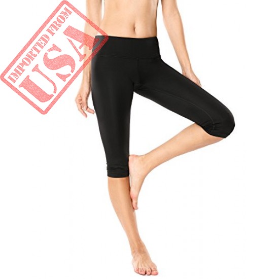 CRZ YOGA Women's Running Tights Workout Capris Cropped Yoga Pants with Pockets