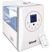 LEVOIT Humidifiers for Large Room Bedroom (6L), Warm and Cool Mist Ultrasonic Air Vaporizer for Home Whole House Babies, Customized Humidity, Remote Control, Whisper-Quiet (White)