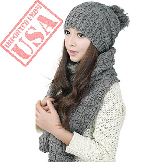 Buy online Import Quality Girls Hat Scarf sets in Pakistan 