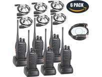 BaoFeng BF-888S Two Way Radio with Built in LED FlashLight (Pack of 6) +Covert Air Acoustic Tube Headset Earpiece