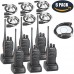 BaoFeng BF-888S Two Way Radio with Built in LED FlashLight (Pack of 6) +Covert Air Acoustic Tube Headset Earpiece