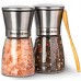 Professional Salt and Pepper Grinder Set – Premium Stainless Steel Salt and Pepper Shakers with Ceramic Spice Grinder Mill for Adjustable Coarseness - Free Bonus.