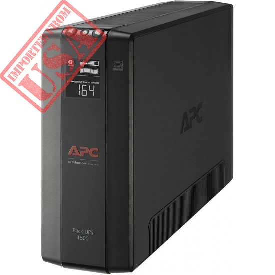 APC UPS, 1500VA UPS Battery Backup & Surge Protector, BX1500M Backup Battery, AVR, Dataline Protection and LCD Display, Back-UPS Pro Uninterruptible Power Supply