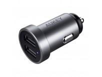Original AUKEY Car Charger Dual-Port & Aluminum Alloy Finish imported from USA
