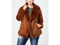 High Quality Plus Size Faux-Shearling Moto Jacket imported from USA
