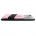 [Double Secure] Lid Credit Card Holder Stick on Wallet Discreet ID Holder Lycra Spandex Card Sleeves for Smartphones, iPhone Galaxy Cell Phone Wallet Case 3M Adhesive (Band Rose Gold)