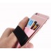 [Double Secure] Lid Credit Card Holder Stick on Wallet Discreet ID Holder Lycra Spandex Card Sleeves for Smartphones, iPhone Galaxy Cell Phone Wallet Case 3M Adhesive (Band Rose Gold)