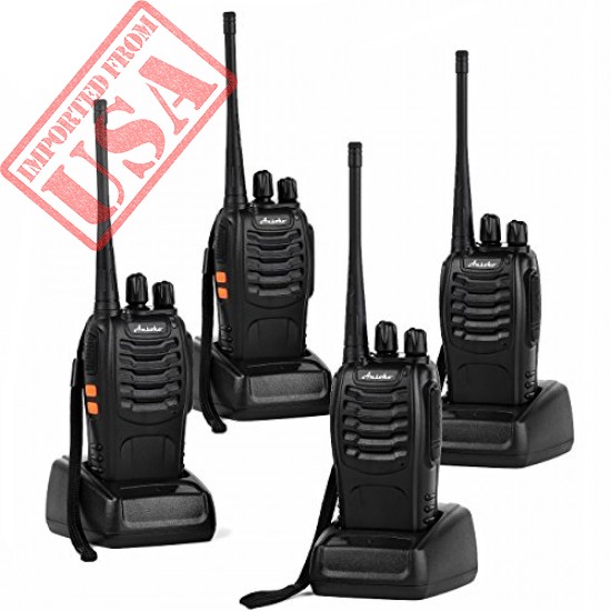 Ansoko Long Range Walkie Talkies Rechargeable Two Way Radios FRS/GMRS 16-Channel UHF 2-Way Radio for Adults (Pack of 4)