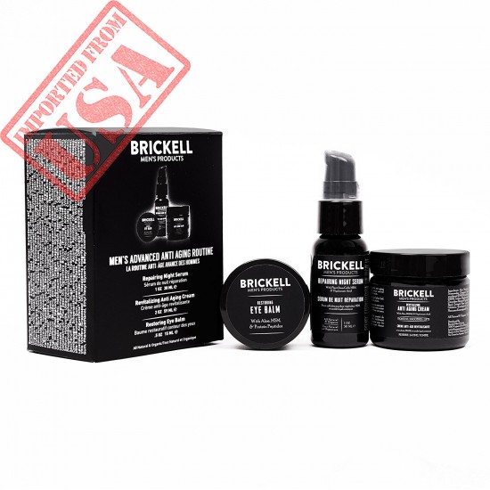 Brickell Men's Advanced Anti-Aging Routine, Night Face Cream, Vitamin C Facial Serum & Eye Cream Online in Pakistan