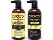 Buy PURA D'OR Advanced Therapy System Shampoo & Conditioner - Increases Volume, Strength and Shine, No Sulfates, Made with Argan Oil, All Hair Types, Men & Women,