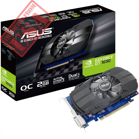 Asus PH-GT1030-O2G GeForce GT 1030 2GB Phoenix Fan OC Edition HDMI DVI Graphics Card