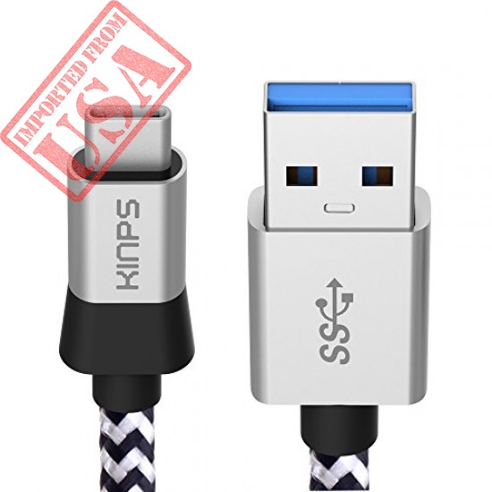 USB Type C Cable, Kinps 6ft Fast Charger Braided Cord USB C to USB A 3.0 for Samsung Galaxy S9, S9+ Plus, S8, S8+ Plus, LG V30 V20 G6 G5, Nintendo Switch, Google Pixel 2 XL, OnePlus 5 3T 2 and More