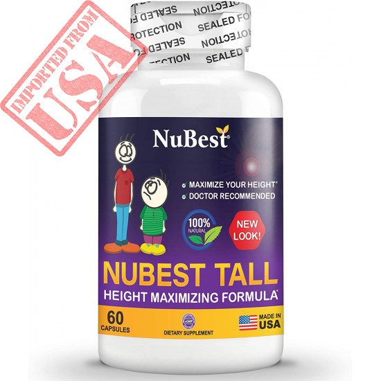 Maximum Natural Height Growth Formula - NuBest Tall 60 Veggie Capsules - Herbal Peak Height Pills - Grow Taller Supplements - Doctor Recommended - for People Who Don’t Drink Milk Regularly