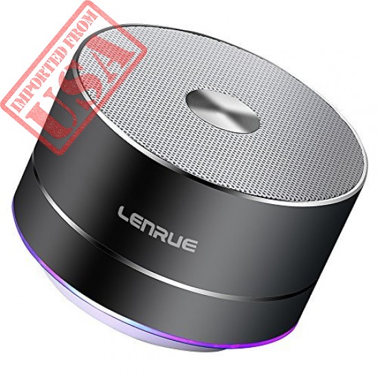 LENRUE Portable Wireless Bluetooth Speaker with Built-in-Mic,Handsfree Call,AUX Line,TF Card for iPhone Ipad Android Smartphone and More (Grey)