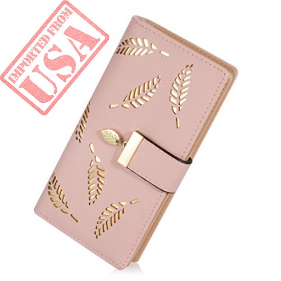 Buy Women's Long Leaf Bifold Wallet Leather Card Holder Online in Pakistan