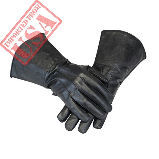 leather gauntlet gloves long arm cuff shop online in pakistan