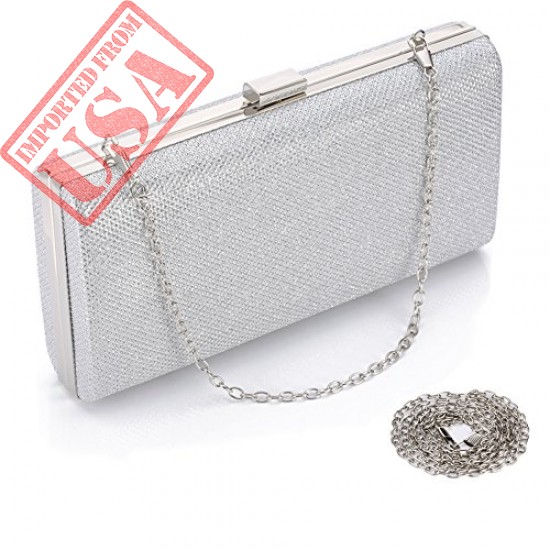 Buy Womens Vintage Envelope Clutch Silver Evening Handbag Online in Pakistan