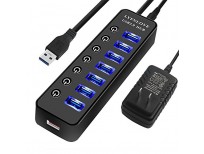 Buy Original 7 Port USB Data Hub with Power Adapter and Charging Port Imported from USA