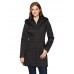 Lark & Ro Women's Shawl Collar Quilted Jacket, Black, Large