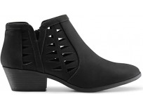 Marco Republic Oslo Womens Perforated Cutout Chunky Block Stacked Heels Ankle Booties Boots