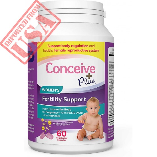 Conceive Plus Women's Fertility Prenatal Vitamins – Cycle Regulation + Key Nutrients, Balance Hormones, Aid Natural Conception – Folate Folic Acid, Pills – 60 Vegetarian Soft Capsules