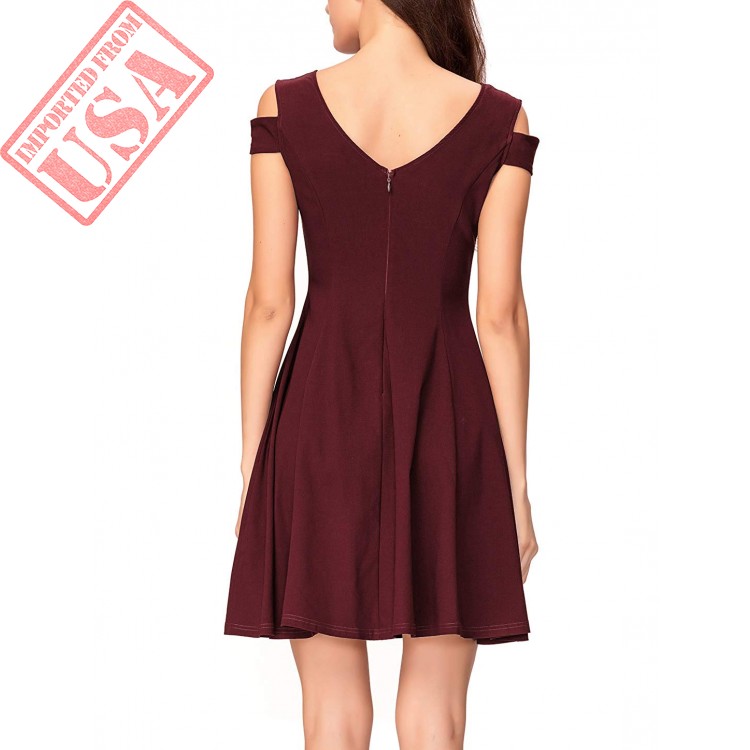 Shop online Imported Cold Shoulder ladies Skater Dress in Pakistan