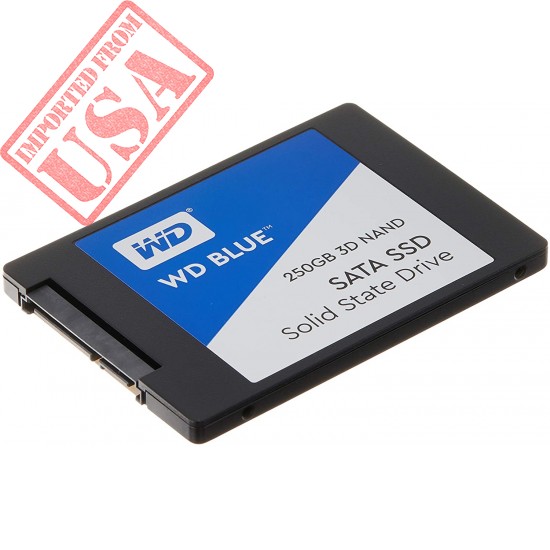 Western Digital 250GB WD Blue 3D NAND Internal PC SSD - SATA III 6 Gb/s, 2.5"/7mm, Up to 550 MB/s - WDS250G2B0A