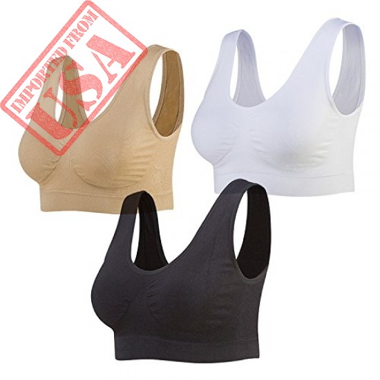 Wirefree Yoga Bra with Removable Pads for Women sale in Pakistan
