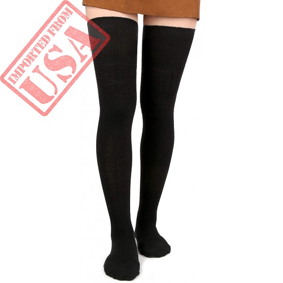 Women Thigh High Socks Extra Long Cotton Knit Warm Thick Tall Long Boot Stockings Leg Warmers