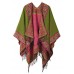 Buy Fashionable Retro Style Vintage Pattern Tassel Poncho Shawl for Women imported from USA
